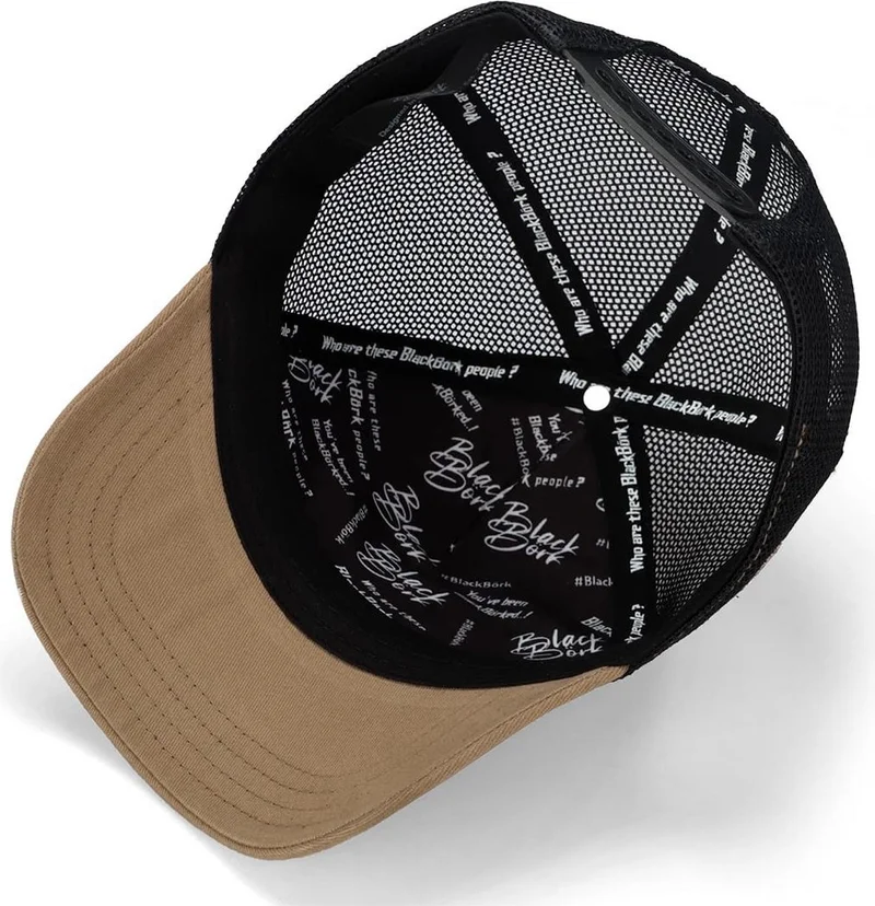 Black Börk Blackbörk V1 Trucker Yesterday Now Tomorrow - Unisex Mink-Black Hat (Cap) with 1 Code Logo