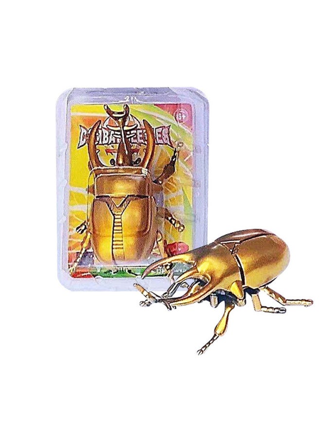 Creative Coil Chain Simulation Fighting Beetle Bees Ladybug Scarab Mono Fairy Insect Model Educational Toys-Color:Golden Beetle (33g)  - Image 1