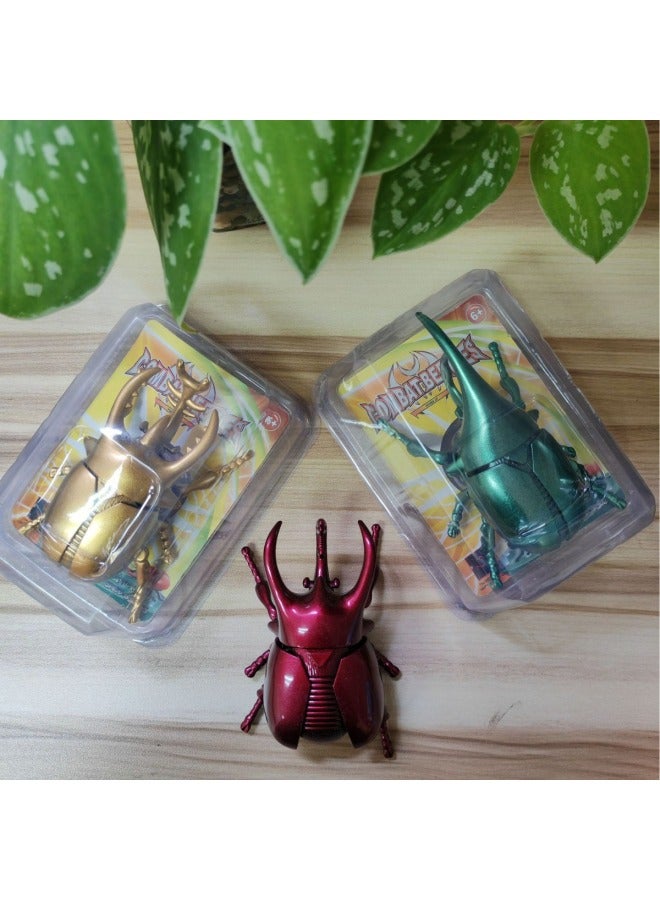 Creative Coil Chain Simulation Fighting Beetle Bees Ladybug Scarab Mono Fairy Insect Model Educational Toys-Color:Golden Beetle (33g)  - Image 2