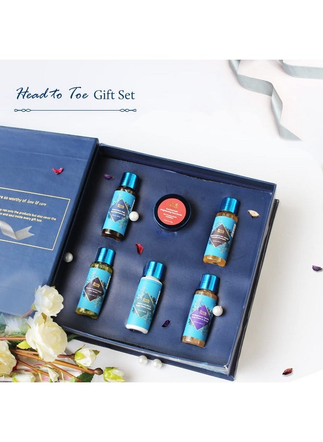 Blue Nectar Blue Nectar Beauty Gift Box for Women & Men | Premium Skin & Hair Care Combo of Hair Oil, Shampoo, Face Wash, Body Wash, Face Scrub & Body Lotion | Gift for Birthday & Anniversary | Pack of 6  - Image 2