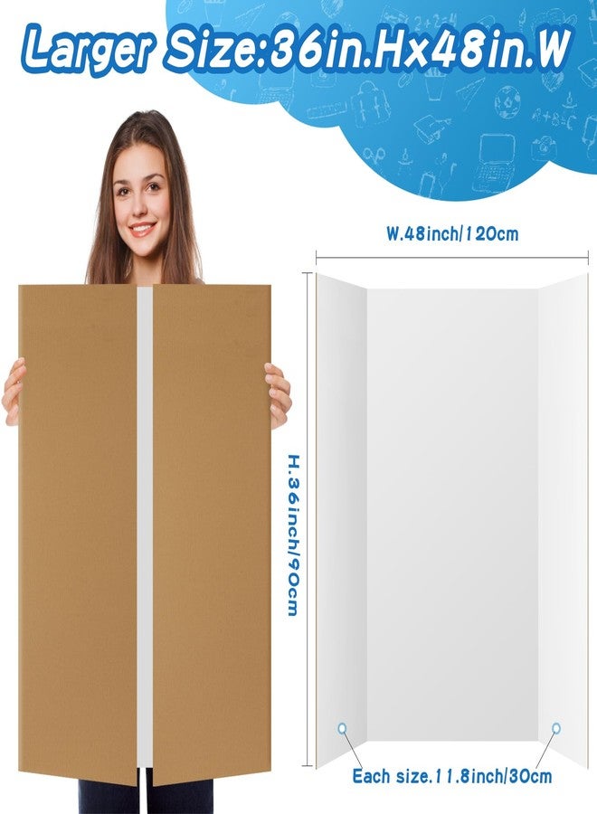 VinTS 36" x 48" Large Trifold Poster Board,4 Pack White Corrugated Foldable Project Boards for Science Fair, School Projects,Photo Displays - Image 3