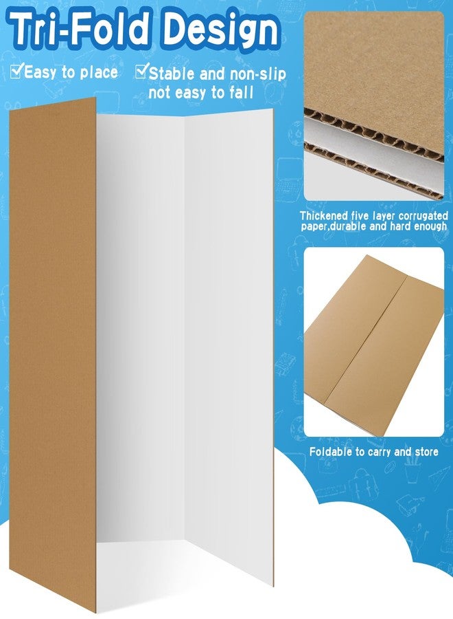 VinTS 36" x 48" Large Trifold Poster Board,4 Pack White Corrugated Foldable Project Boards for Science Fair, School Projects,Photo Displays - Image 4