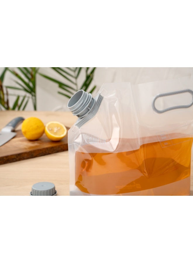 Restaurantware حاويات مياه كاتر تيك سعة 1/2 جالون، 10 أكياس مشروبات - قابلة للطي، تشمل أغطية مقاومة للتلاعب، أكياس مشروبات بلاستيكية شفافة، للفعاليات المجهزة، التخييم، أو المشي، مقبض متين - Image 4