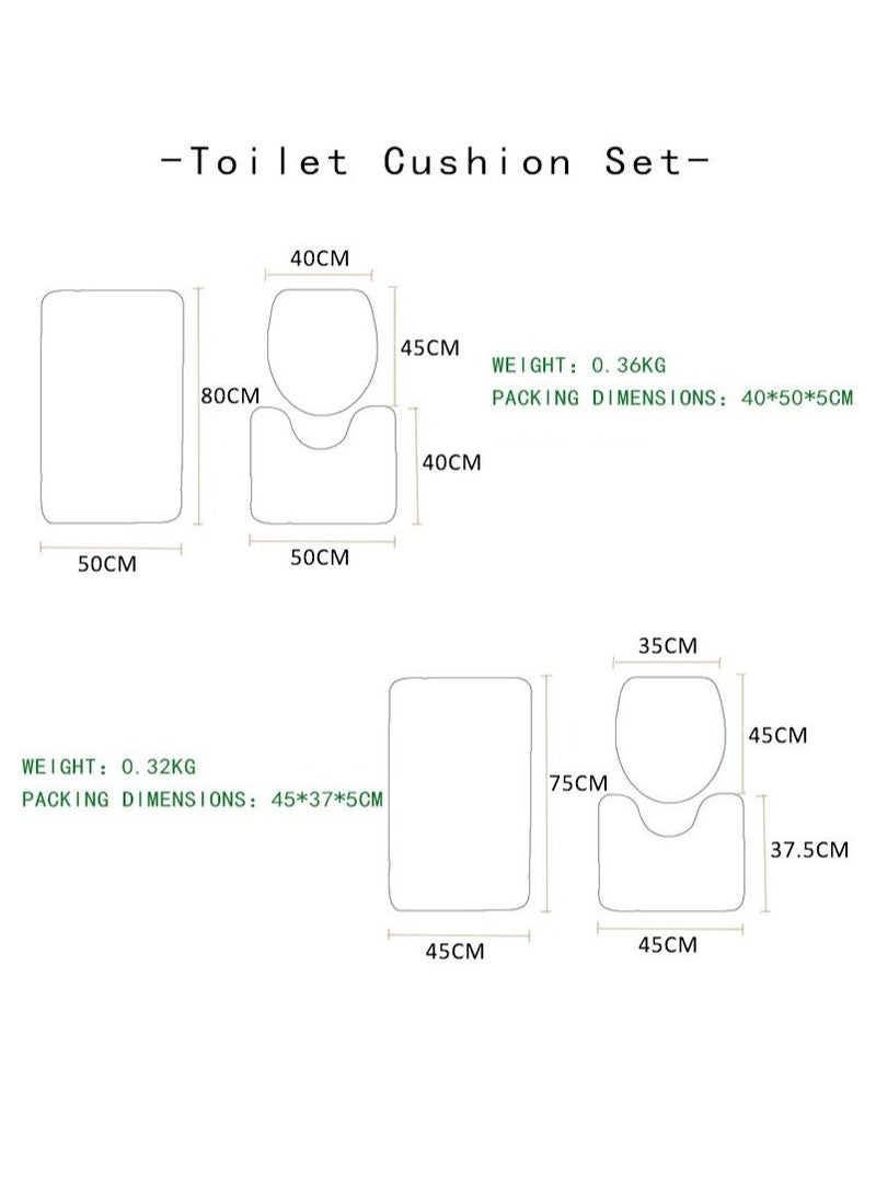 Bluejw Marble Bathroom Rug Set,3 Pieces Bath Mats Set For Bathroom,Vintage Style Non-Slip Washable Cover Floor Rug Decorations For Kitchen Bathroom Bedroom - Image 5