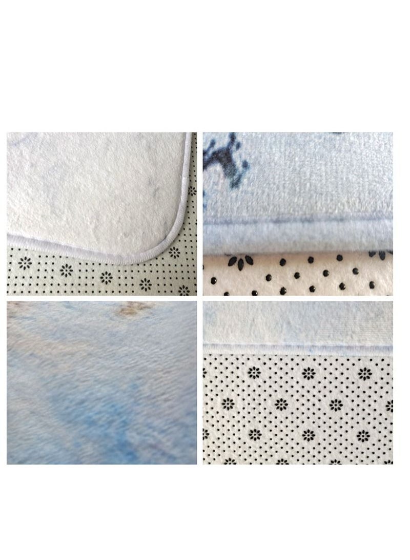 Bluejw Marble Bathroom Rug Set,3 Pieces Bath Mats Set For Bathroom,Vintage Style Non-Slip Washable Cover Floor Rug Decorations For Kitchen Bathroom Bedroom - Image 4