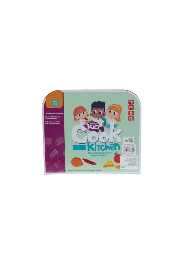 Cook Kids Kitchen Cart with Vegetables and Cooking Utensils - Image 3