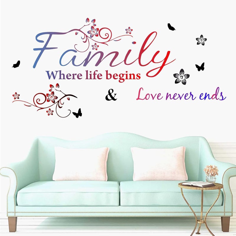 Wall Attraction Family Quote Wall Stickers Murals Size 91x43cm MD89_S - Image 1