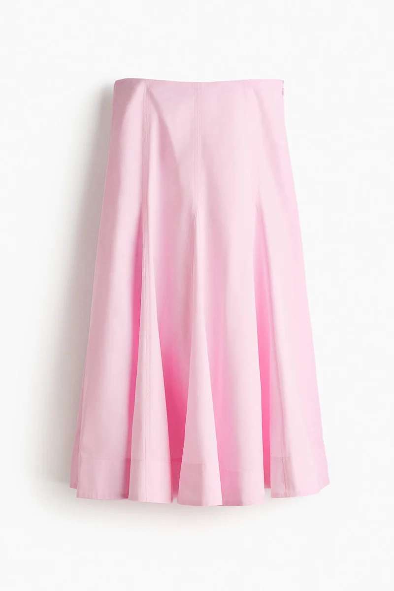 H&M Flared cotton poplin skirt