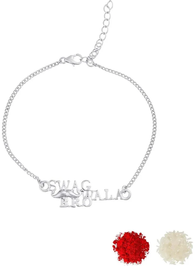 VOYLLA Precious Silver Swag Wala Bro Rakhi