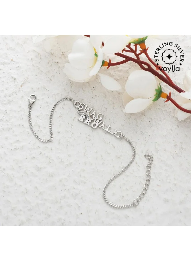 VOYLLA Precious Silver Swag Wala Bro Rakhi