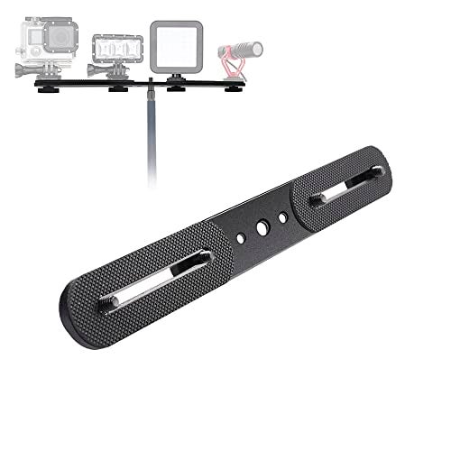 Zeetain 30cm Dual Speedlite Mount Tripod Bracket Flash Extension Bar, 10" Dual Bracket for Camera, LED Video Light, DSLR, Flash Light - Image 2