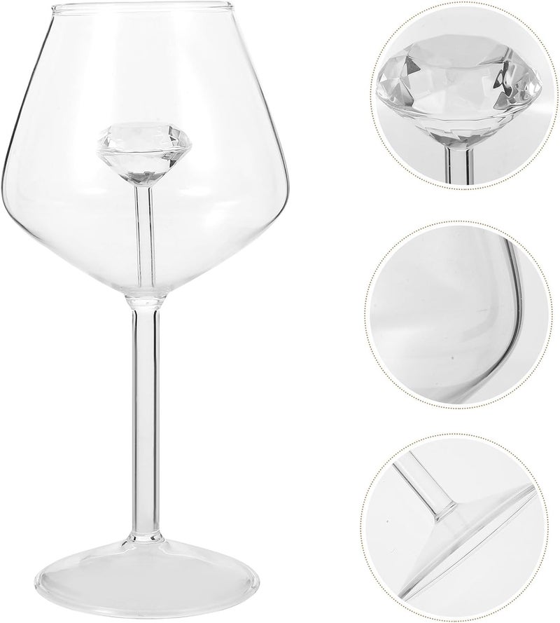 MAGICLULU Diamond Rhinestone Wine Glass Goblet Decorative Stemmed Drinking Glass for Household Party Wedding Bar Use - Image 4