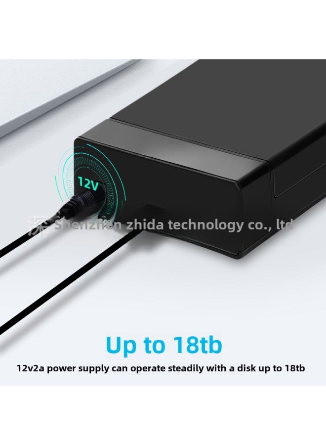 3.5-inch Plastic Screw-free USB 3.0 SATA Desktop Serial Hard Disk Box Supports 16TB External Power Supply-Color:USB 3.0 British Standard - Image 3