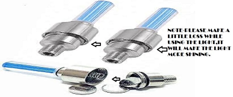 Wavva Steel Wheel Reflectors LED Fireflys Wheel Valve Cap Light for Bicycle, Motorcycle and Cars (Blue, 246) - Set of 2 - Image 1