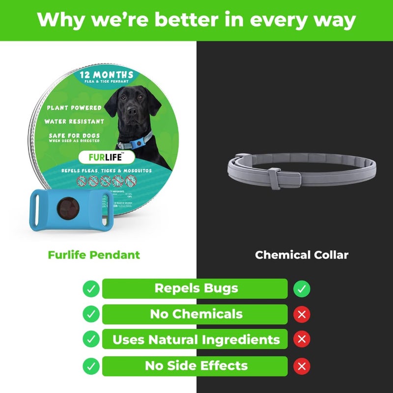 FurLife Blue Dog Tag, Flea and Tick Prevention for Dogs - Waterproof Pendant for Collar, Safe for All Breeds - Image 4