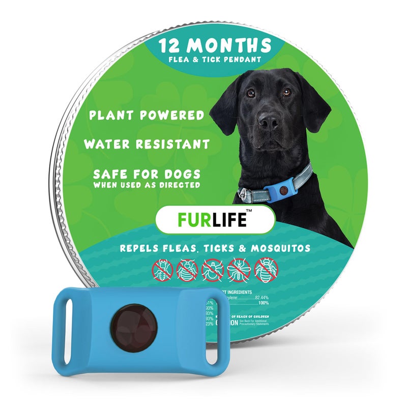 FurLife Blue Dog Tag, Flea and Tick Prevention for Dogs - Waterproof Pendant for Collar, Safe for All Breeds - Image 1