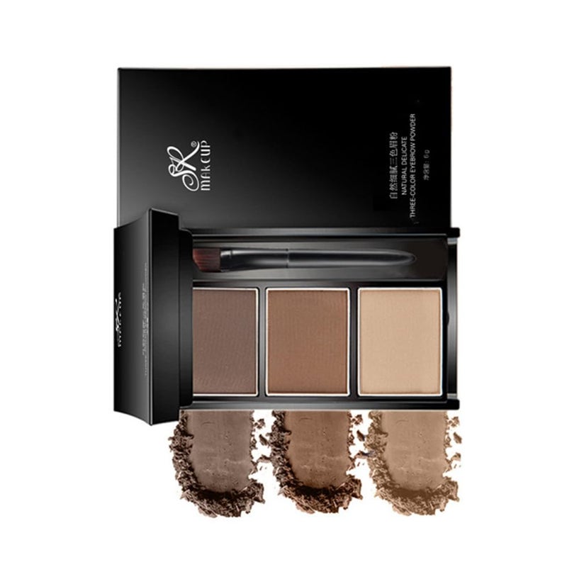 SNOVO Eyebrow powder three-color eyebrow palette beauty contour eyebrow pencil professional eye makeup eyebrow filler1 - Image 1