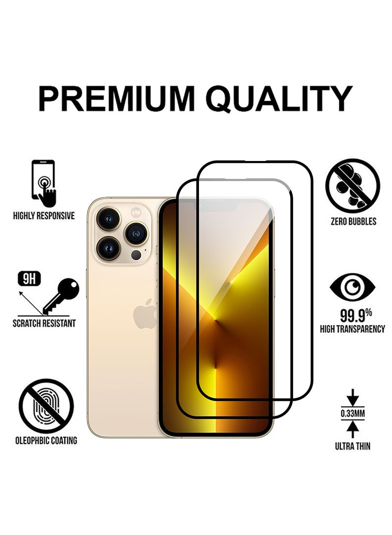 Theodor Pack of 2 Tempered Glass Screen Protector With 9H hardness For APPLE IPHONE 13 PRO 6.1  - Image 2