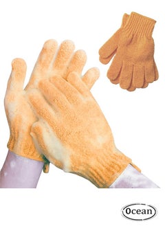 Ocean Exfoliating Gloves, Premium Scrub, Double Sided Bath Gloves, Skin Exfoliator for Body, Spa Massage Dead Skin Cell Remover, Shower Accessories for Women Man  - Image 1