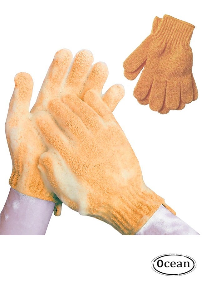 Ocean Exfoliating Gloves, Premium Scrub, Double Sided Bath Gloves, Skin Exfoliator for Body, Spa Massage Dead Skin Cell Remover, Shower Accessories for Women Man  - Image 1