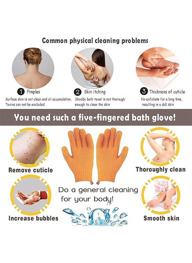 Ocean Exfoliating Gloves, Premium Scrub, Double Sided Bath Gloves, Skin Exfoliator for Body, Spa Massage Dead Skin Cell Remover, Shower Accessories for Women Man  - Image 3