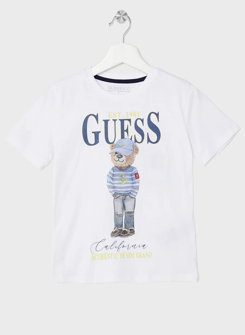 جس Kids Logo Crew Neck T-Shirt