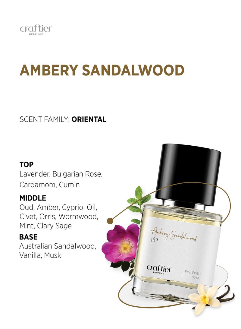 Craftier Perfume AMBERY SANDALWOOD - Inspired of-ALEXANDRIA II ANNIVERSARY, Eau De Parfum for Men & Women - 50ml, Long Lasting Oriental Fragrance Upto 36 Hrs, Travel Size Unisex Perfume - Image 3