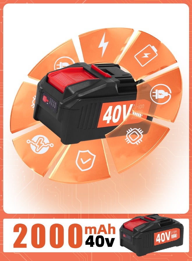 ALongDeng Cordless Chainsaw 16 Inch Electric Chainsaw Battery Powered 1Pcs 40V Rechargeable Battery with Splash Guard for Wood Cutting Tree Trimming Gardening Camping - Image 4