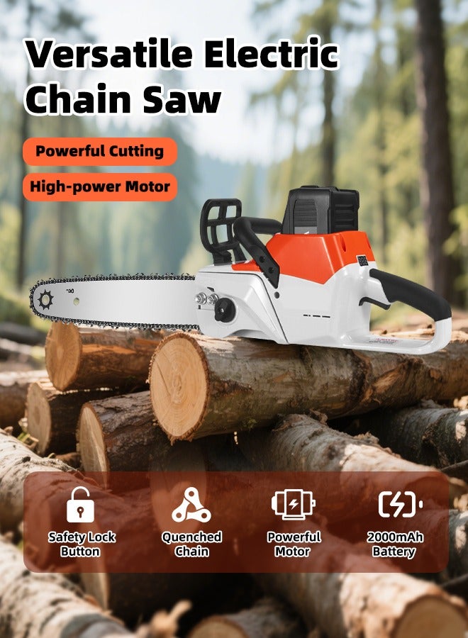 ALongDeng Cordless Chainsaw 16 Inch Electric Chainsaw Battery Powered 1Pcs 40V Rechargeable Battery with Splash Guard for Wood Cutting Tree Trimming Gardening Camping - Image 5