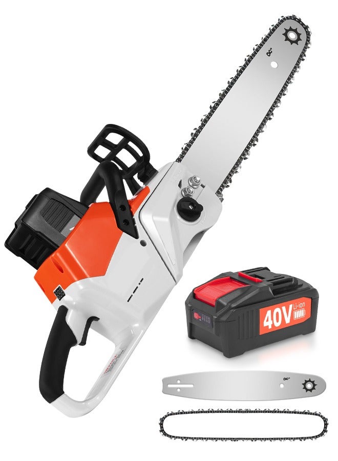ALongDeng Cordless Chainsaw 16 Inch Electric Chainsaw Battery Powered 1Pcs 40V Rechargeable Battery with Splash Guard for Wood Cutting Tree Trimming Gardening Camping - Image 1