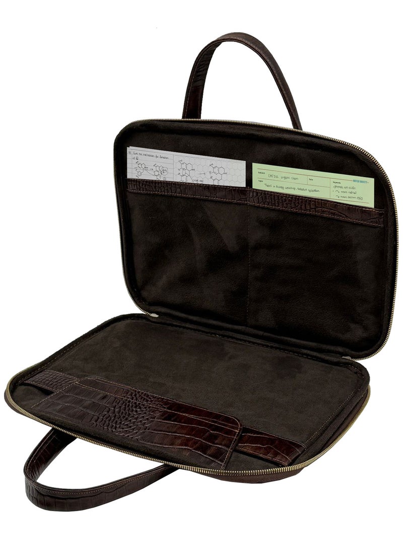 Genuine Premium Leather Bag for Apple MacBook A2442 14 inches – Stylish, Durable, and Protective Dark Brown