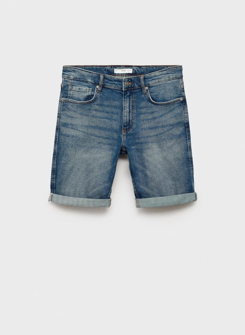Mango Man Slim-Fit Denim Bermuda Shorts  - Image 5