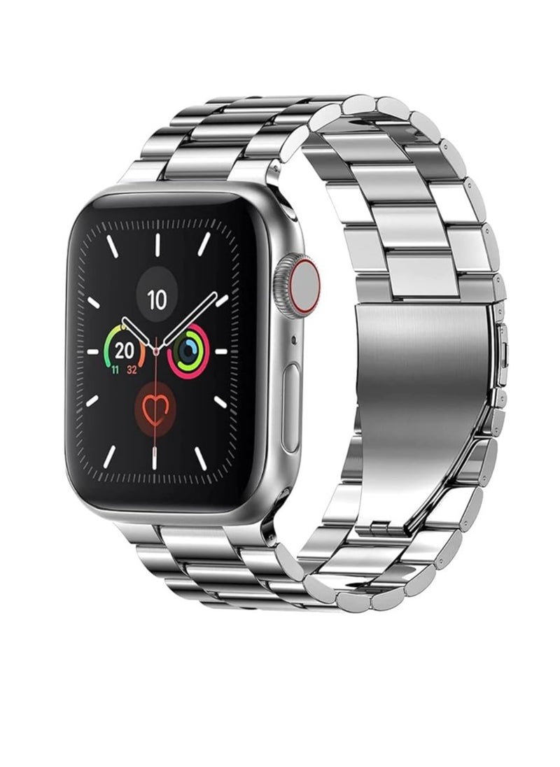 Generic - Watch Strap for Apple Watch 41mm 40mm 38mm, Compatible with iwatch Strap Series 8/7/6/SE/5/4/3/2/1, Stainless Steel Replacement Sport Band Metal Adjustable Wristband Belt - Image 1