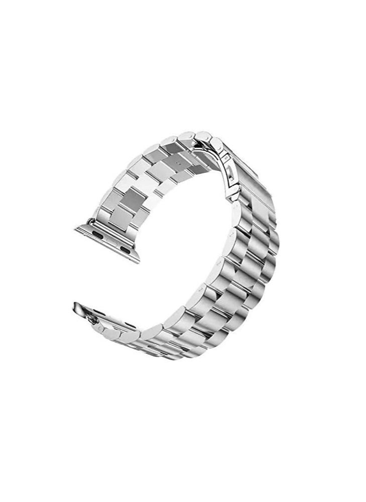 Generic - Watch Strap for Apple Watch 41mm 40mm 38mm, Compatible with iwatch Strap Series 8/7/6/SE/5/4/3/2/1, Stainless Steel Replacement Sport Band Metal Adjustable Wristband Belt - Image 1