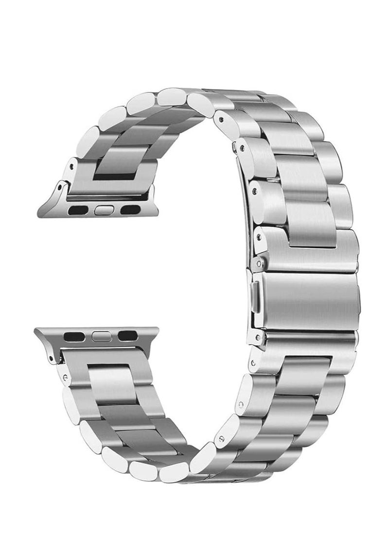 Generic - Watch Strap for Apple Watch 41mm 40mm 38mm, Compatible with iwatch Strap Series 8/7/6/SE/5/4/3/2/1, Stainless Steel Replacement Sport Band Metal Adjustable Wristband Belt - Image 1