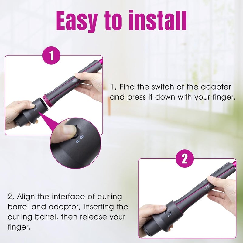Chuancheng 2 PCS 1.2 Inch/30MM Long Hair Curling Barrels Compatible hair tool for Dyson Airwrap HS01 HS05 HS08 Styler Accessories, Accessories for Multiple Hair Styles - Image 1