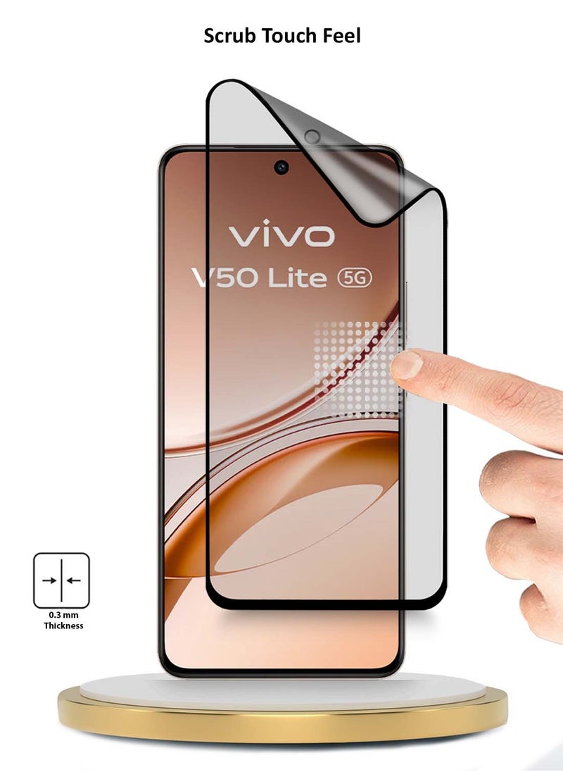 vivo V50 Lite 4G 2025 Premium Nano Ceramic Full Glue Full Cover Matte Flexible Screen Protector (MSCNMN) - Clear/Black