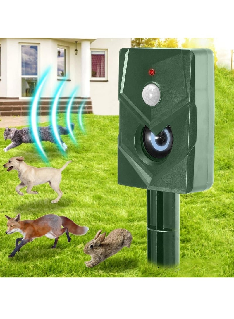 SYOSI Ultrasonic Cat Repellent for Garden - Battery Operated Animal Deterrent with Adjustable Sensitivity - Waterproof and Motion Activated Sensor for Repelling Cats, Foxes, Dogs, Birds - Image 1