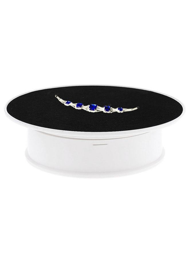BURAQ - 20cm 360 Degree Electric Rotating Turntable Display Stand Photography Video Shooting Props Turntable, Load 1.5kg, Powered by Battery & USB(White + Black) - Image 1