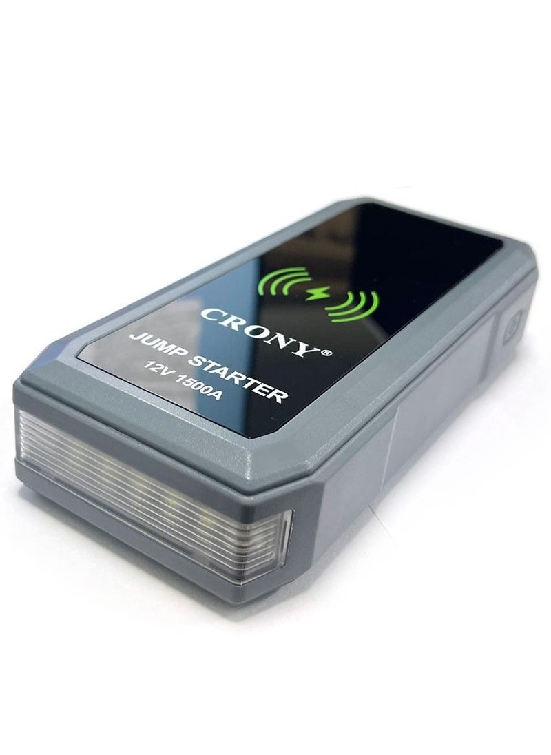 Crony S606+Air Super Jumper Starter 12V Auto Car Starter Battery Portable Jump Starter Power Station with wireless charging function  - Image 2