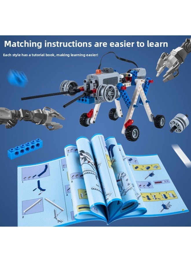 Generic - Programming Robot Grade One And Two Examination Science And Education Educational 9686 Building Block Set Mechanical Group Electric Assembled Toys-Color:[Mid-range Remote Control Double Motor] 9686 Equipment 569 Particles To Send 15 Batteries - Image 1
