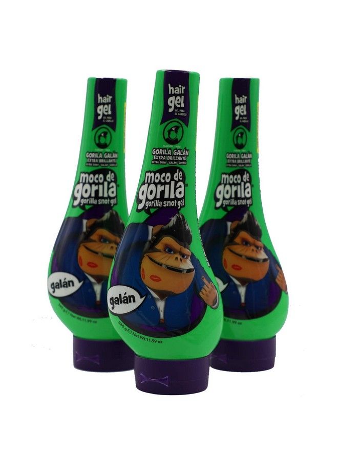 Moco de Gorila جل تصفيف الشعر جالان، قابل لإعادة التنشيط مع عقد طويل الأمد بالماء، 3 عبوات تحتوي على 11.99 أونصة لكل 3 زجاجات قابلة للعصر - Image 1