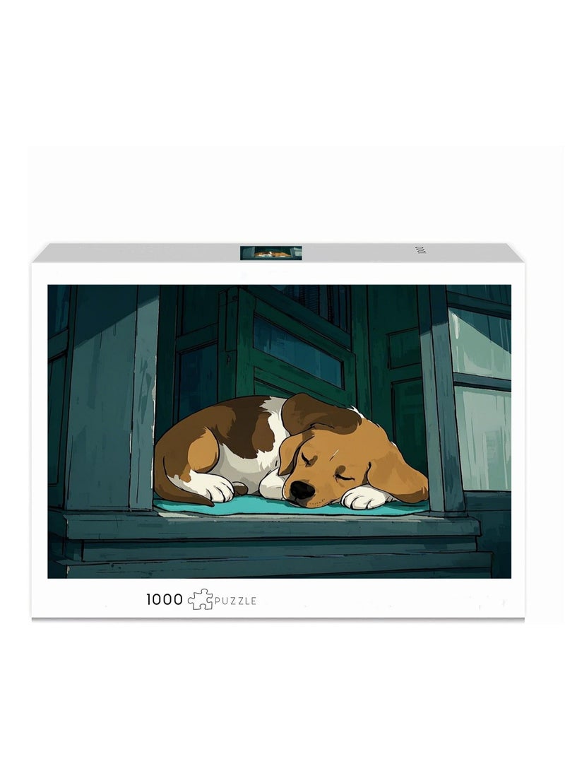 Anna 1000-Piece Vintage Anime Sleeping Dog Puzzle - Image 1
