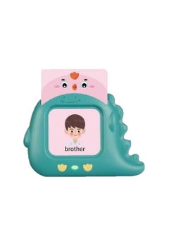 UKR Learning Cards Machine – Talking Flash Cards Device with 112 Double-Sided Cards (224 Words) | Educational Toy for Kids Age 3+ | Interactive Learning Tool for Early Vocabulary & Language Development | Green Flash Card Learning Toy for Toddlers