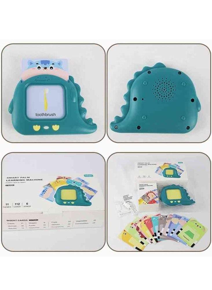 UKR - UKR Learning Cards Machine – Talking Flash Cards Device with 112 Double-Sided Cards (224 Words) | Educational Toy for Kids Age 3+ | Interactive Learning Tool for Early Vocabulary & Language Development | Green Flash Card Learning Toy for Toddlers - Image 1