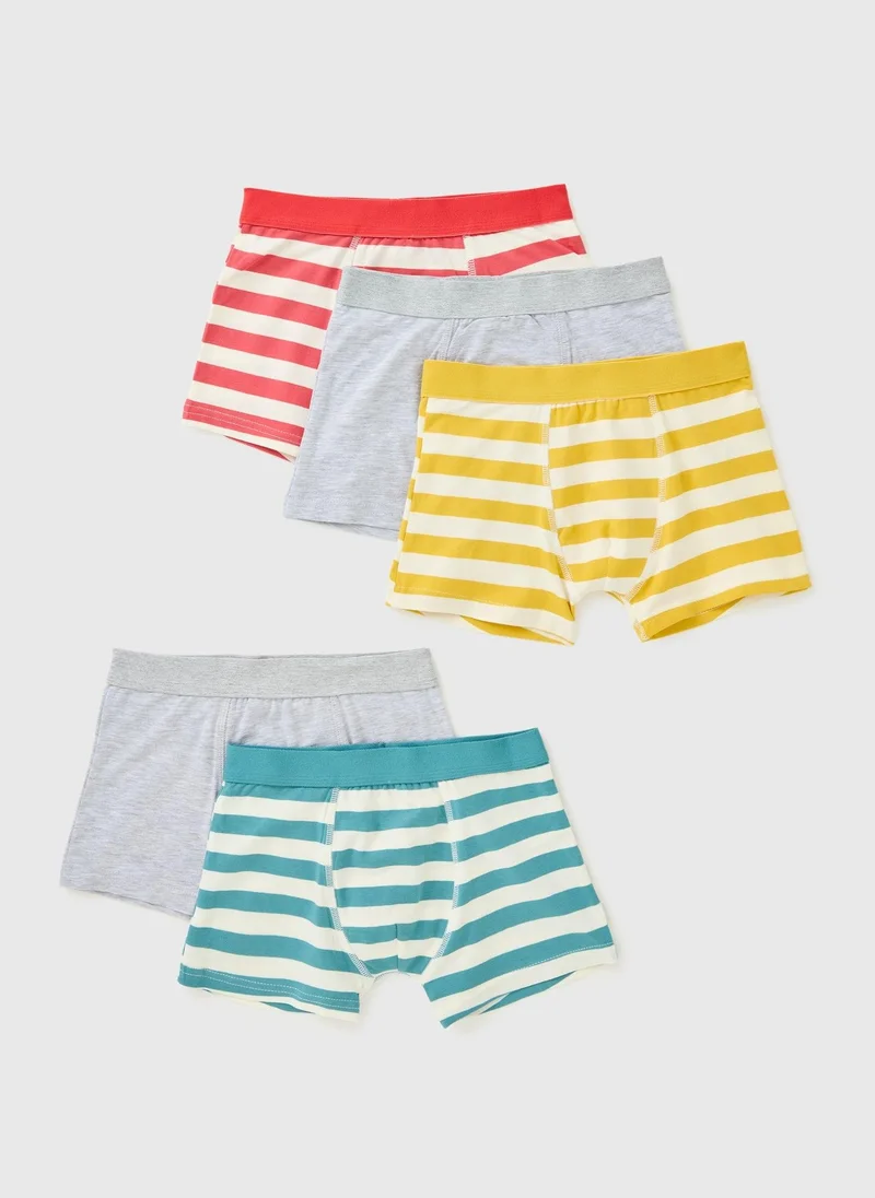 5 Pack Boys Multicolour Stripe Trunks