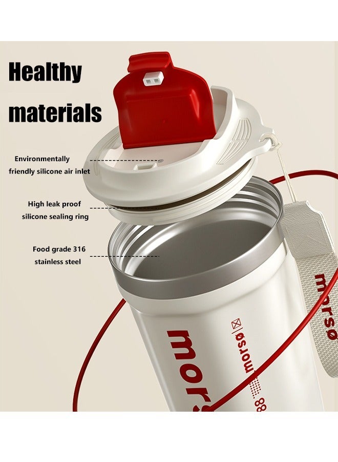 MORSE Insulated Coffee Mug, 400ML Iced Coffee Tumbler Cup with Flip Lid, Double Wall Vacuum Leak Proof Thermos Mug for Travel Office School Party Camping - Image 2