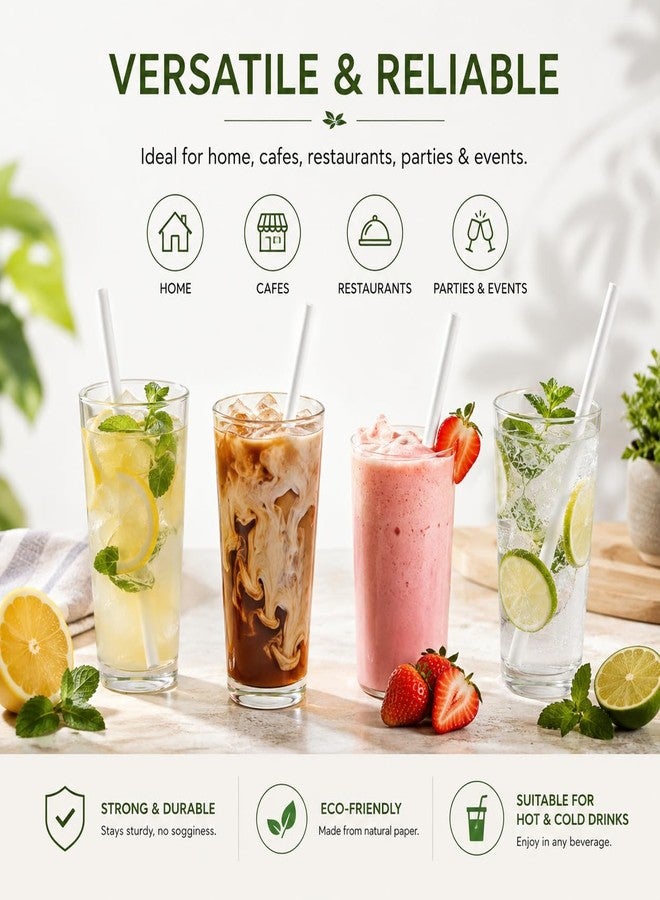 Ambassador || Paper Straws 10 mm - Individually Paper Wrapped 100% Biodegradable - (Pack of 50pcs - Image 5