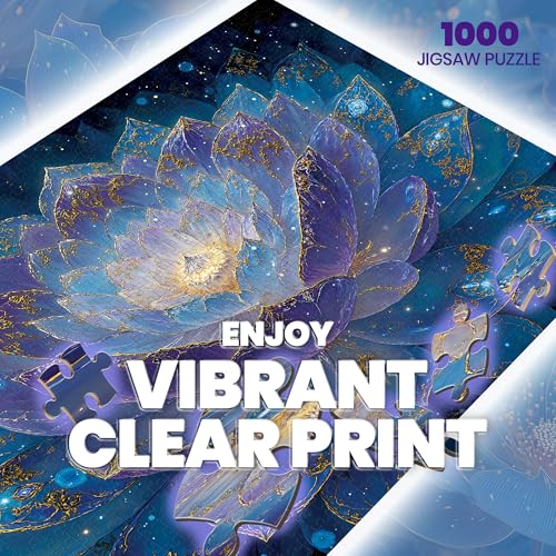 lamplig Puzzles for Adults 1000 Pieces Mandala Lotus Flower Plant 1000 Piece Puzzle for Adults Seniors Hard Jigsaw Puzzles for Adult with Letters on Back for Relaxation Home Decor 11 Poster - Image 5