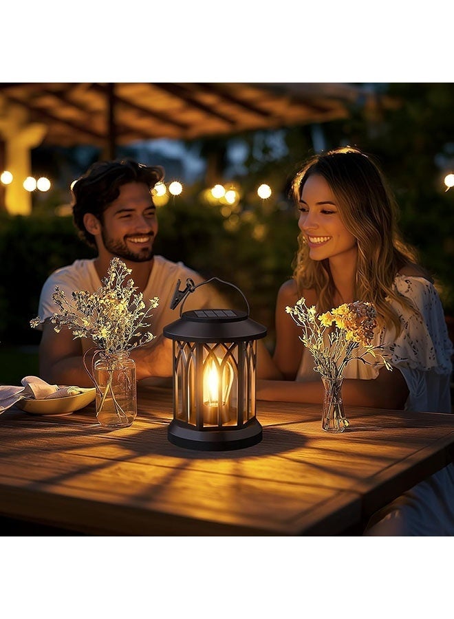 Arabest Hanging Solar Lanterns Outdoor Waterproof - 2 Pack Lanterns Decorative Outdoor Patio Decor with Clip Solar Lantern for Outside - Outdoor Lanterns for Patio Garden Waterproof Gifts for Women Mom Family - Image 4